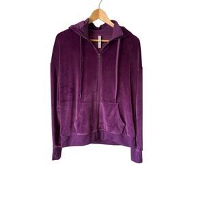 Cozy - Purple Full Zip Hoodie Jacket Size M Soft Fleece Lined Casual Lounge Wear